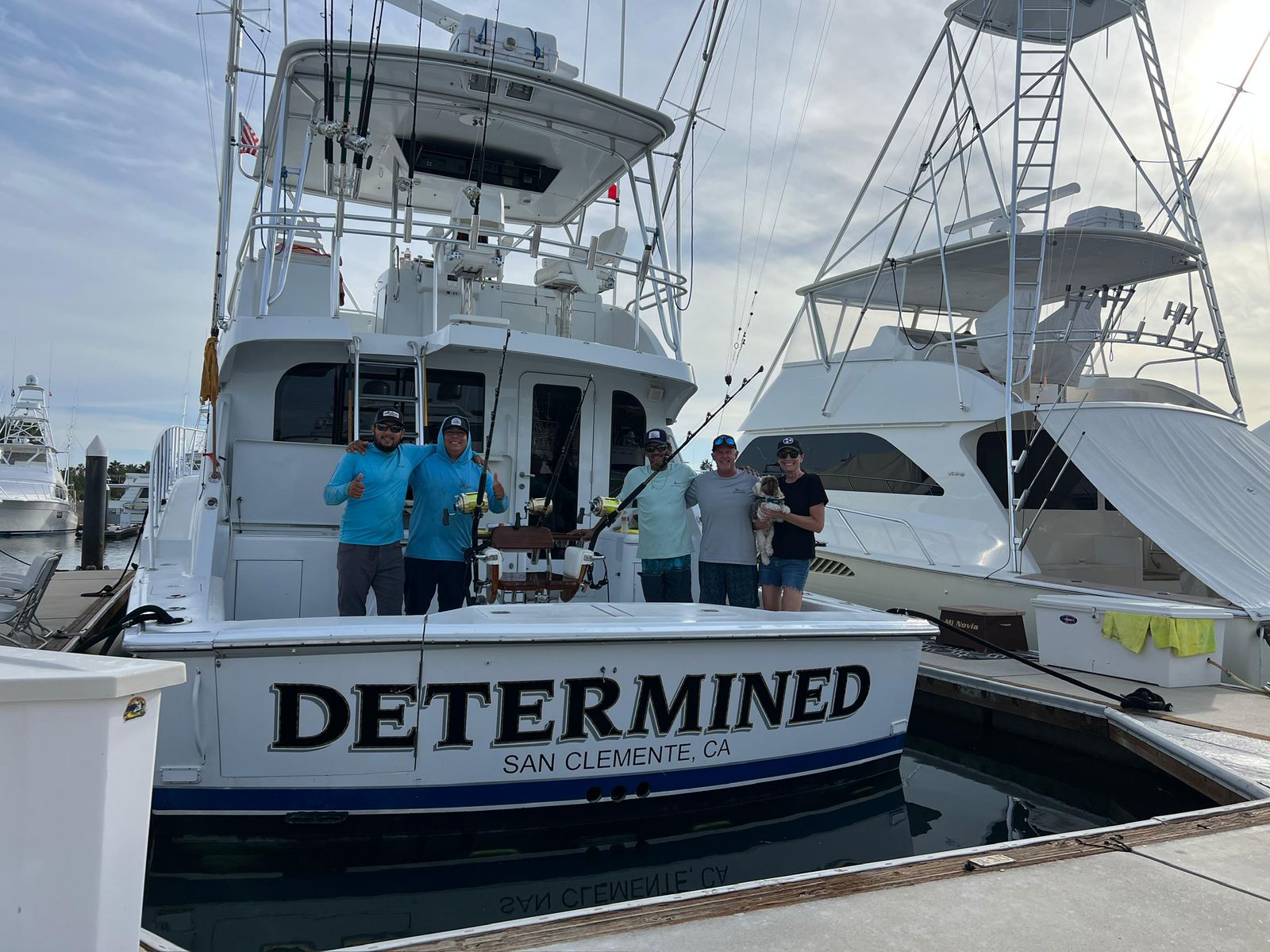 Determined and crew at the dock in Cabo San Lucas